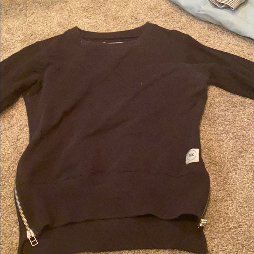 Black crewneck sweater